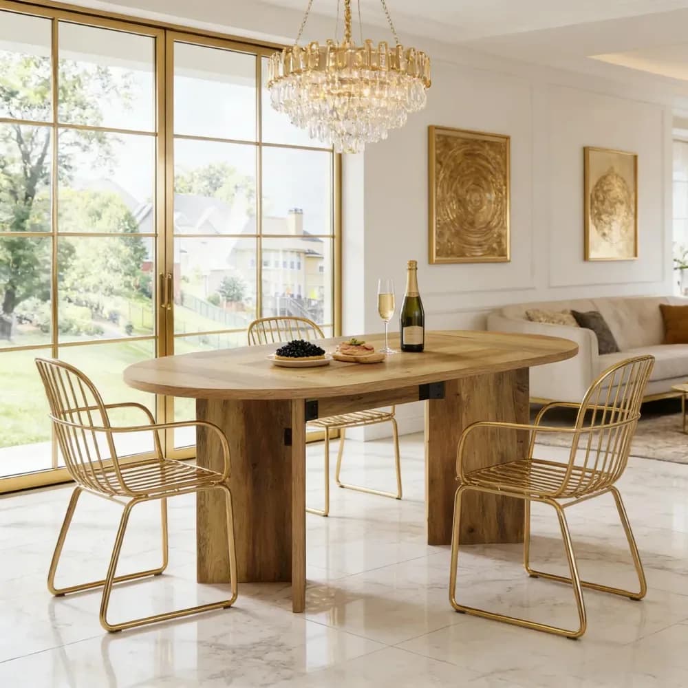 Table ovale pour salle à manger, bureau ou réunion