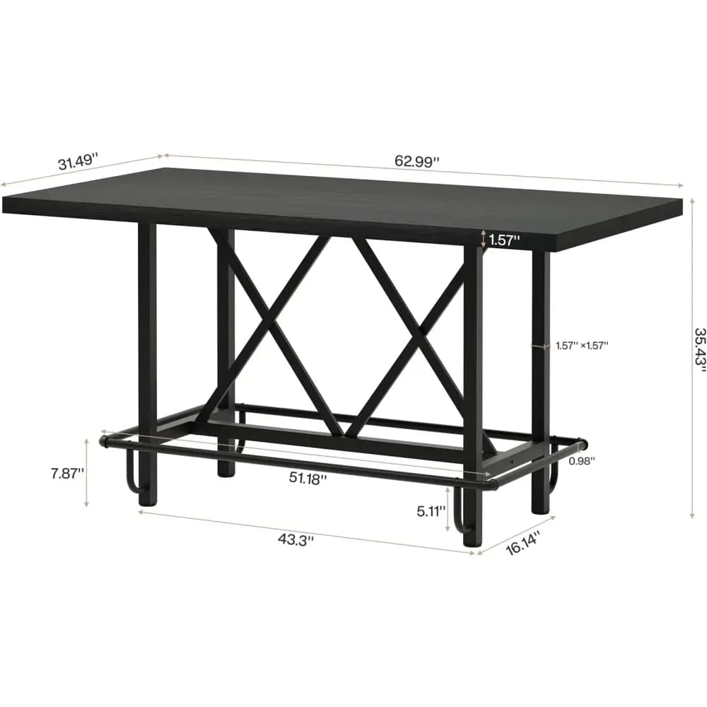 Table de bar rectangulaire pour cuisine ou salle à manger – photo 3