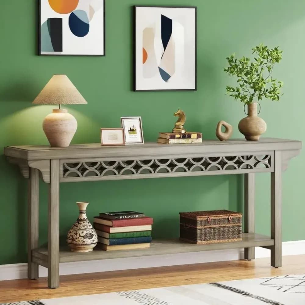 Console d'entrée en bois massif, style rustique – photo 3