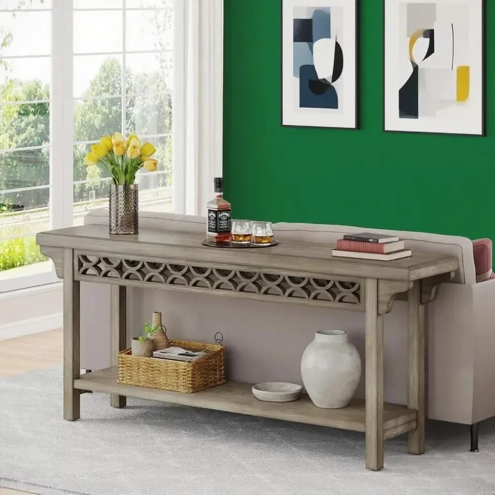 Console d'entrée en bois massif, style rustique – photo 2