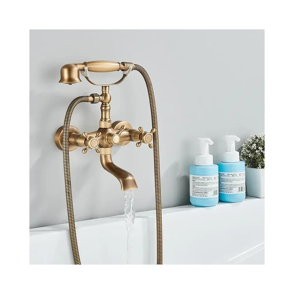 Robinetterie bain-douche rétro en laiton bronze noir – photo 4