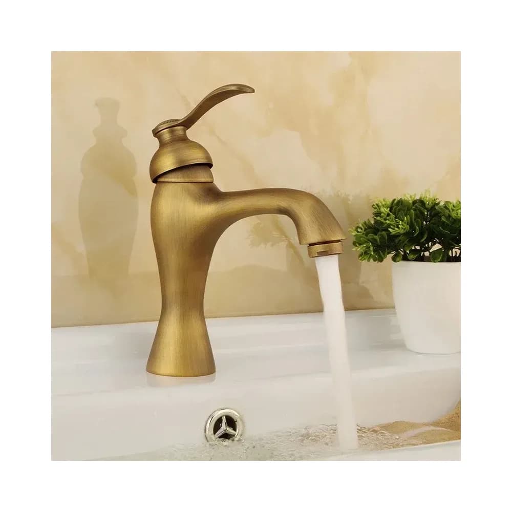 Robinet de lavabo vintage monotrou en laiton – photo 2