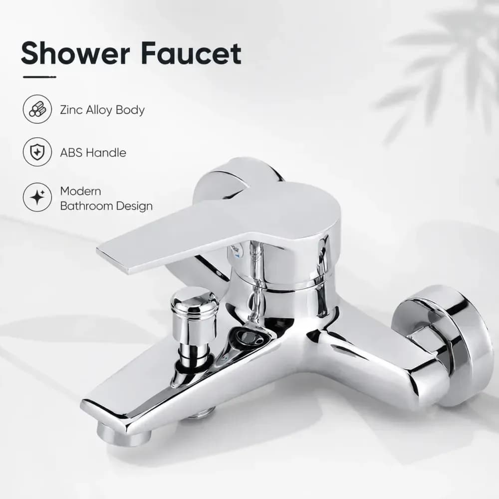 Mitigeur bain-douche mural chromé avec inverseur
