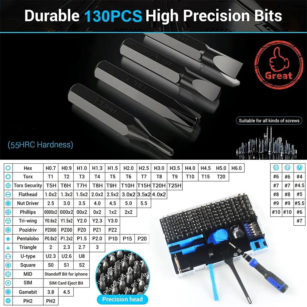Kit de tournevis de précision pour réparation électronique – photo 6