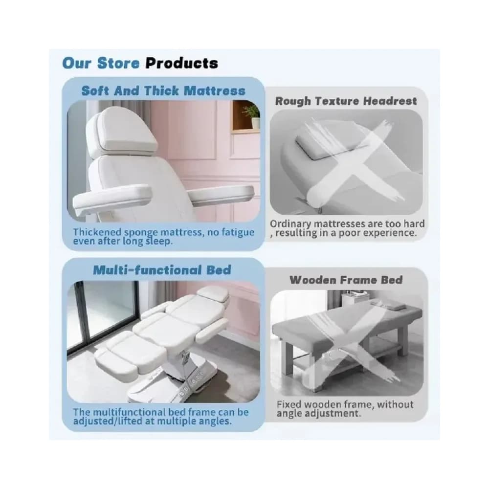 Fauteuil de soin électrique inclinable pour esthéticienne – Blanc – photo 3