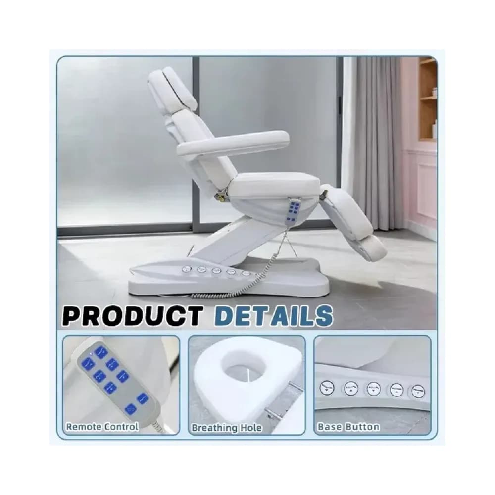 Fauteuil de soin électrique inclinable pour esthéticienne – Blanc – photo 4