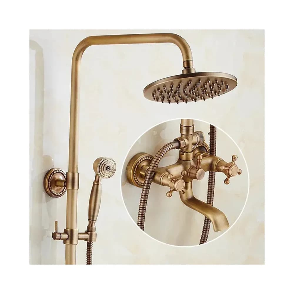 Ensemble de douche mural en laiton antique
