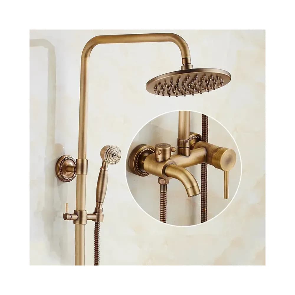 Ensemble de douche mural en laiton antique – photo 4