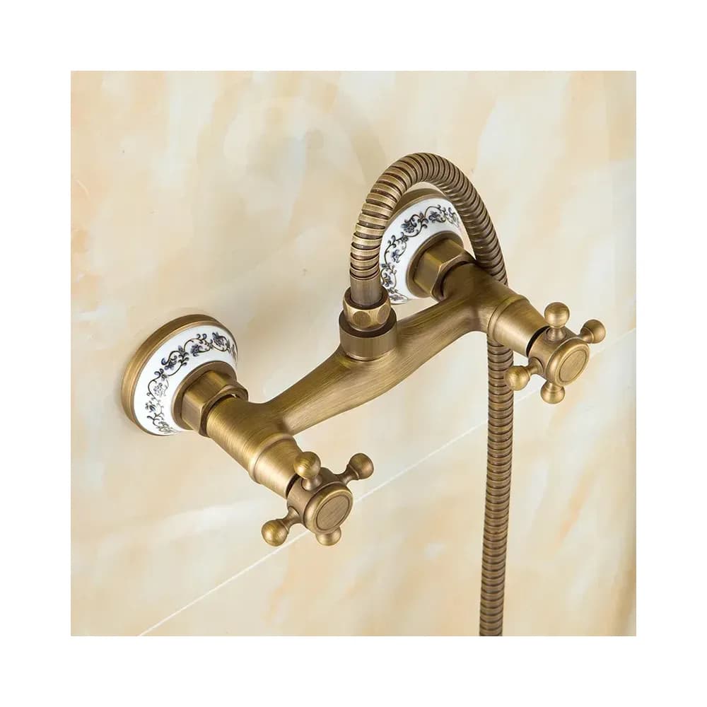 Mitigeur de douche en laiton antique avec douchette – photo 4