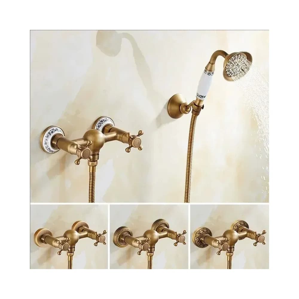 Mitigeur de douche en laiton antique avec douchette