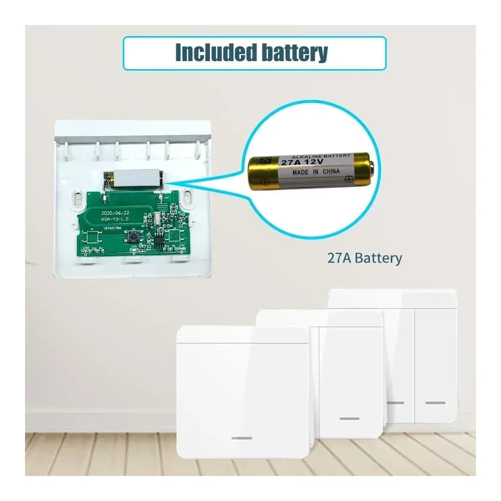 Interrupteur mural sans fil 433 MHz avec récepteur – photo 2