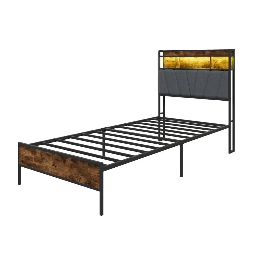 Lit simple en métal Superaly 90 x 200 cm avec rangement – photo 6