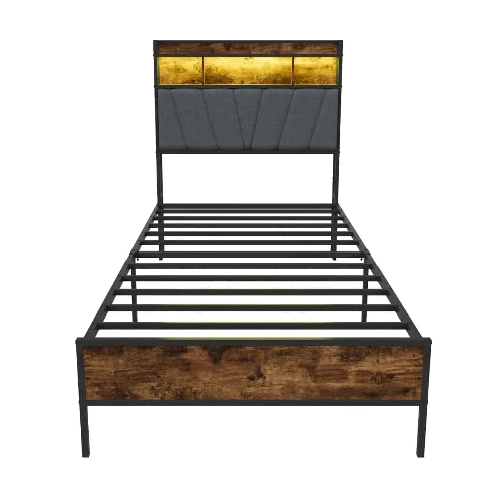 Lit simple en métal Superaly 90 x 200 cm avec rangement – photo 7