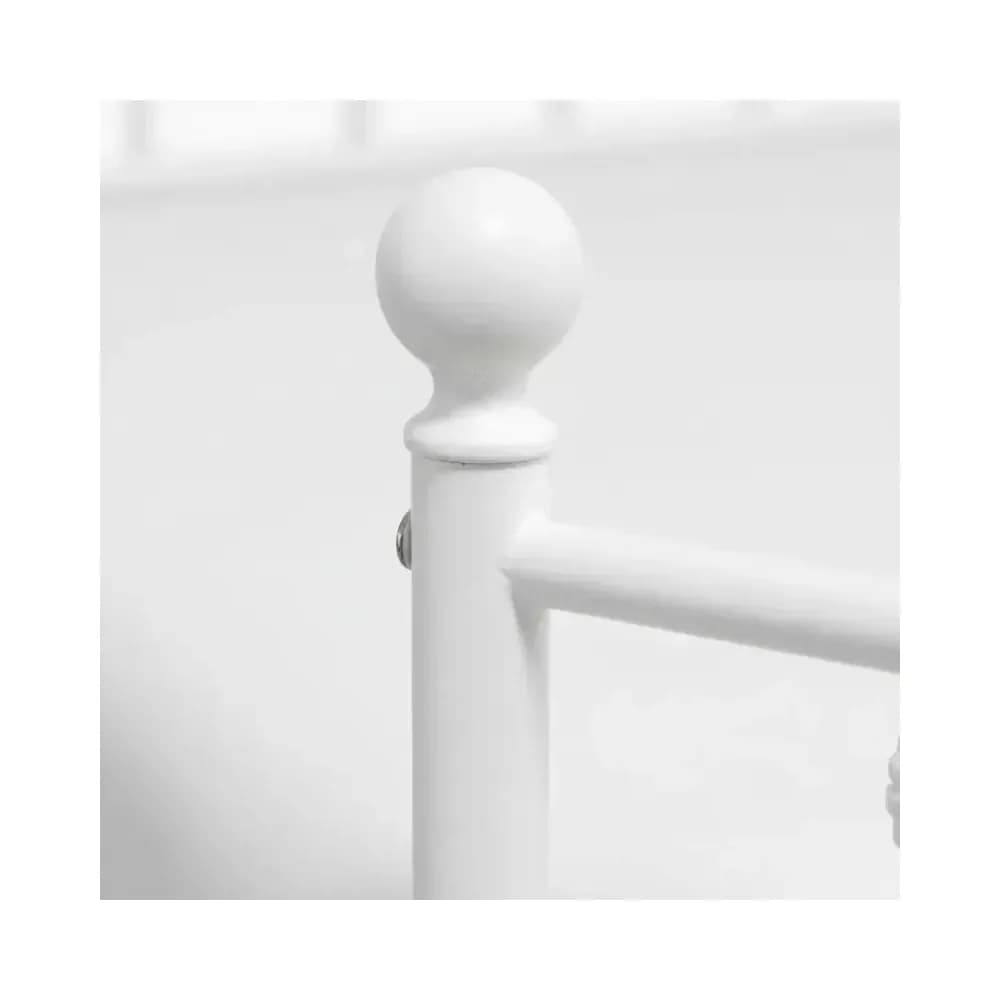 Cadre de lit en métal 200 x 200 cm avec tête et pied de lit – Blanc – photo 7