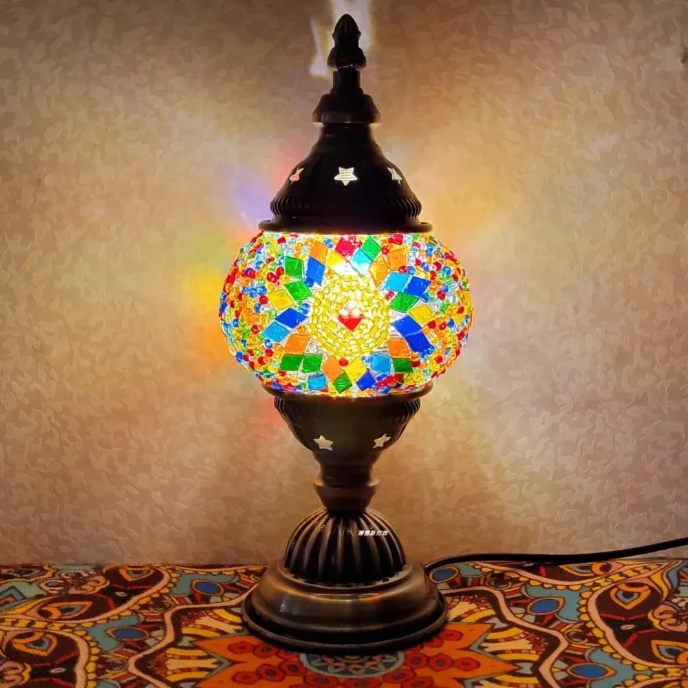 Lampe mosaïque turque artisanale en verre – photo 5
