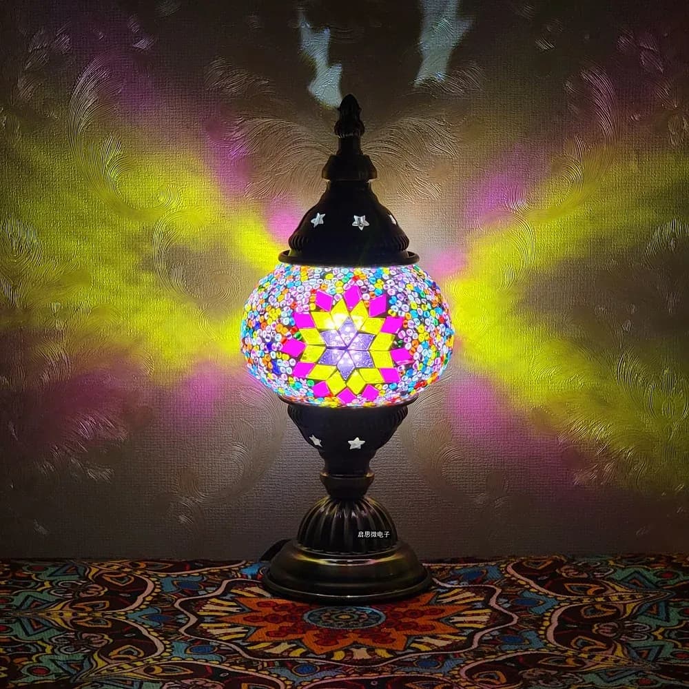 Lampe mosaïque turque artisanale en verre – photo 2