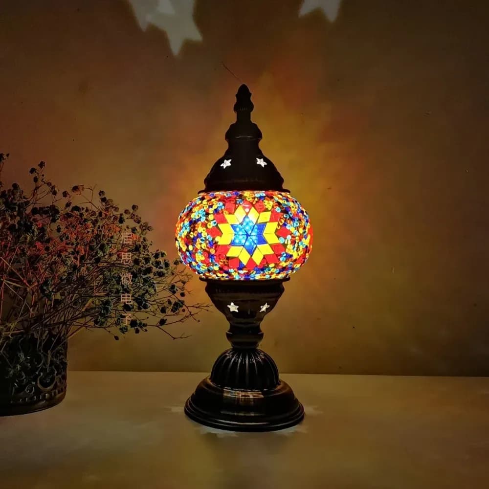 Lampe mosaïque turque artisanale en verre – photo 6