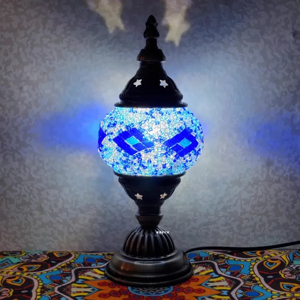 Lampe mosaïque turque artisanale en verre – photo 3