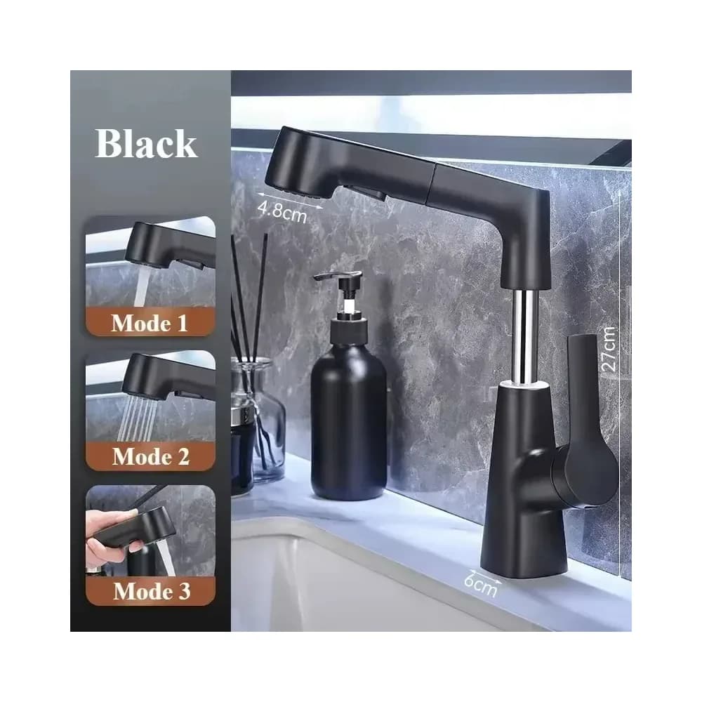 Robinet de cuisine rotatif 360° inox avec douchette – photo 5