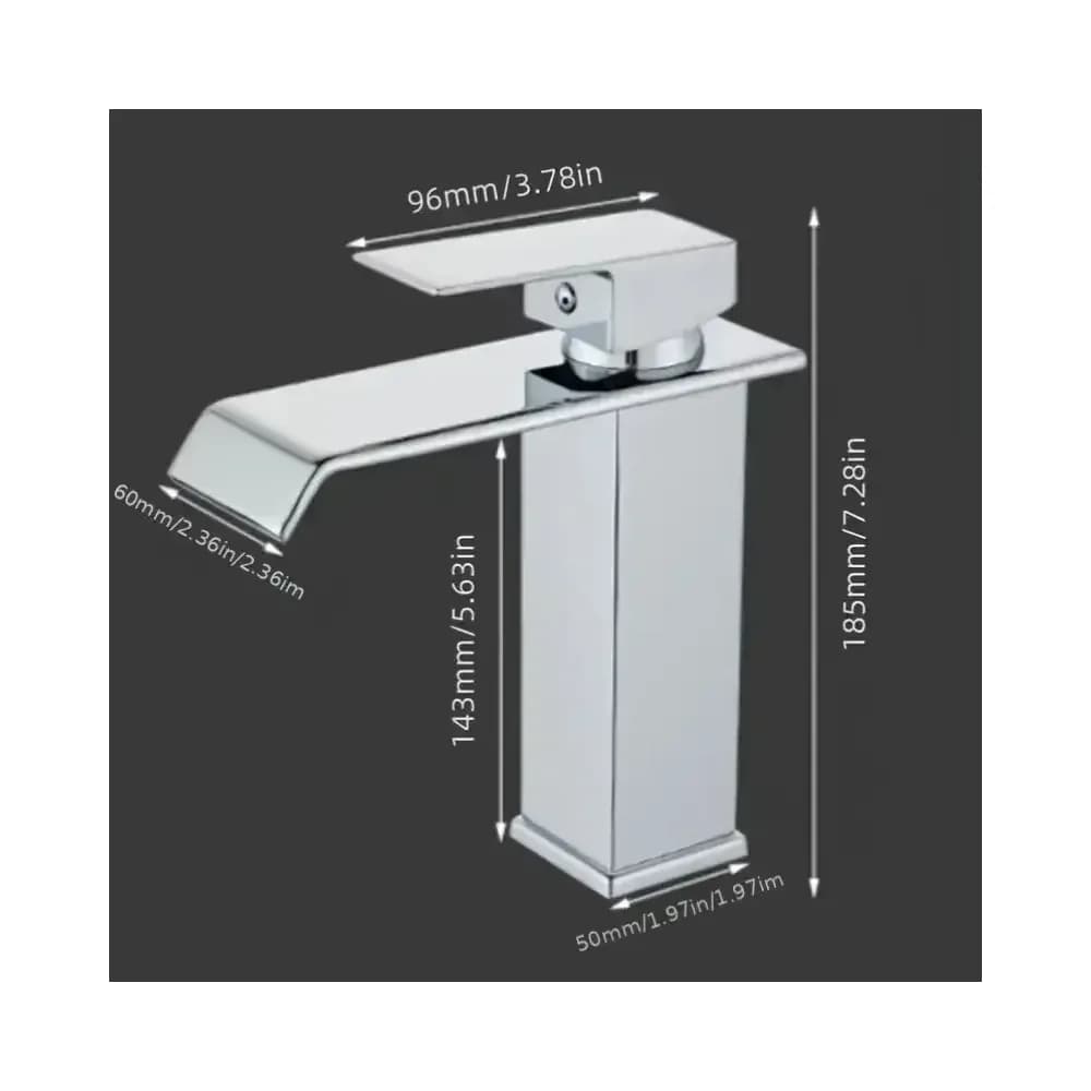 Mitigeur de lavabo cascade en inox 304 chromé – photo 2