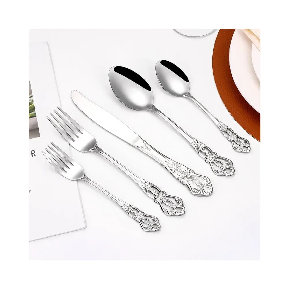 Ménagère 6 couverts en acier inoxydable finition miroir – photo 2