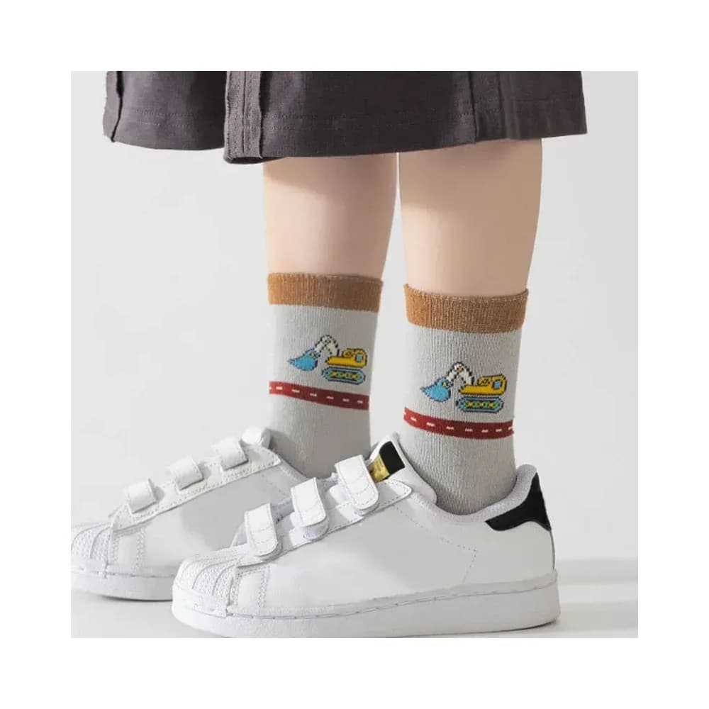 5 paires de chaussettes antidérapantes enfant, motifs véhicules – photo 6
