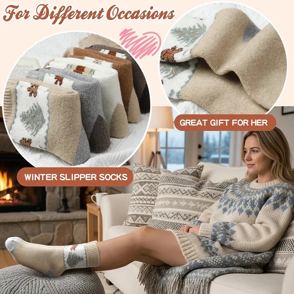 5 paires de chaussettes thermiques femme en éponge – photo 6