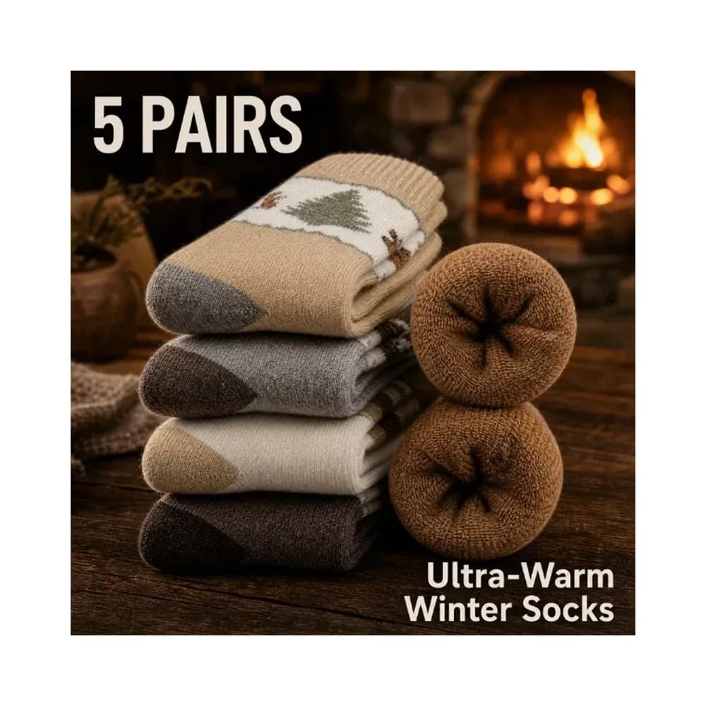 5 paires de chaussettes thermiques femme en éponge