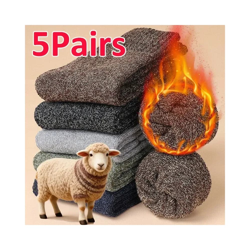 5 paires de chaussettes homme en laine mérinos