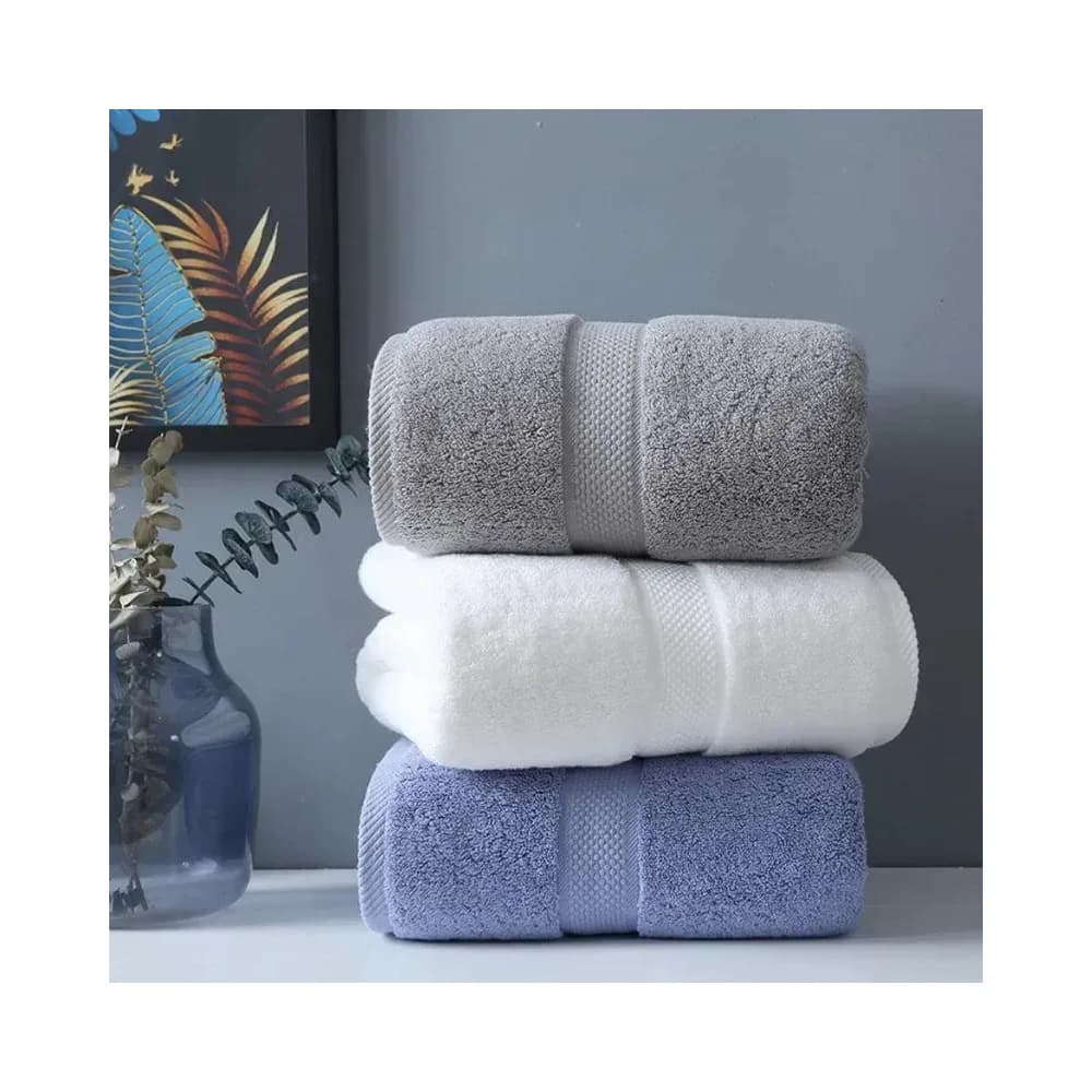 Grande serviette de bain en coton, douce et absorbante – photo 3