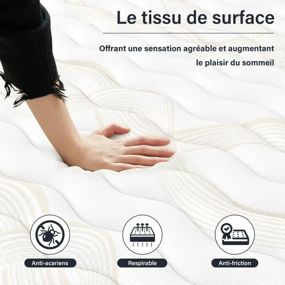 Matelas mémoire de forme réversible 7 zones, 28 cm – photo 6