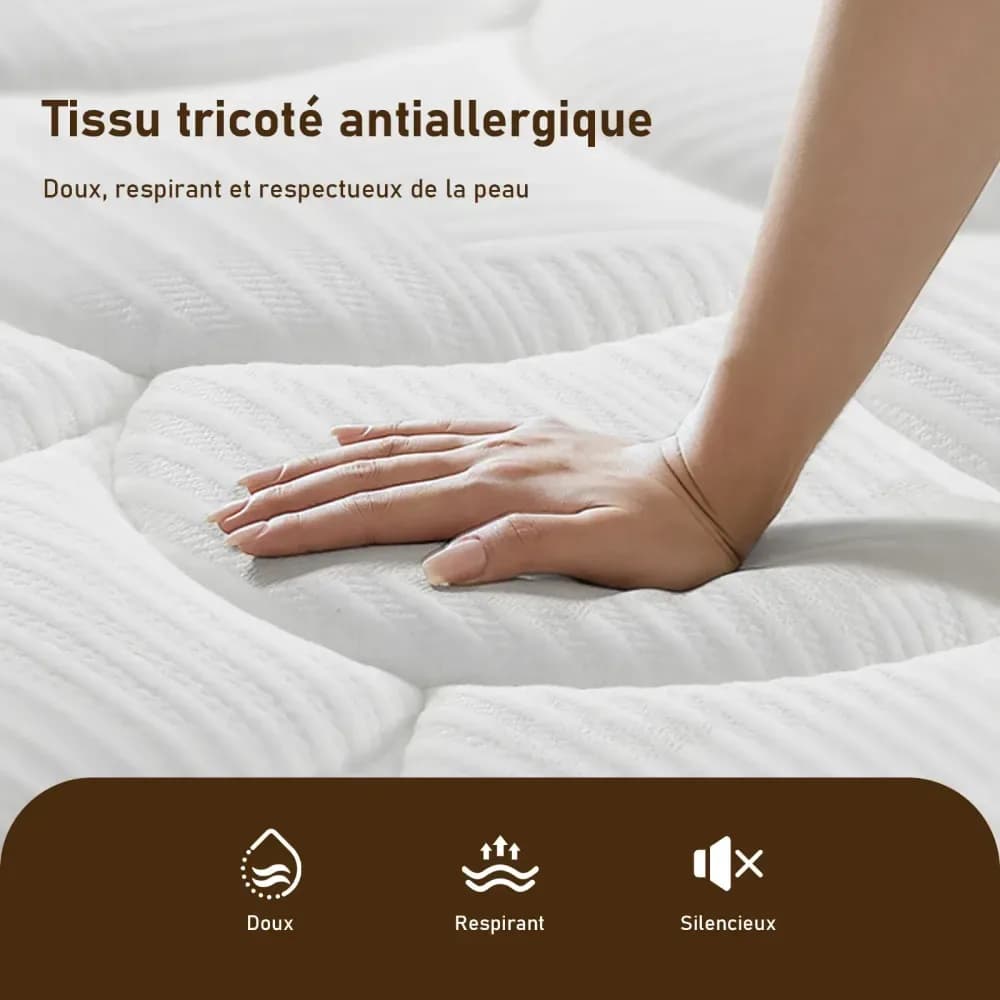 Matelas LUVANZA ressorts ensachés 7 zones, fermeté H4 – photo 7