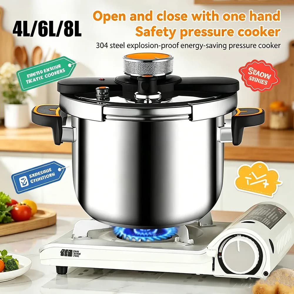 Autocuiseur inox 4 à 8 L, gaz et induction – photo 2