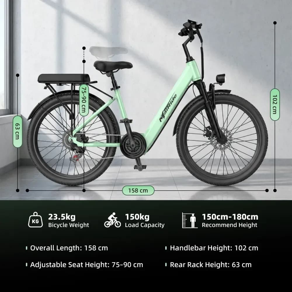 Vélo électrique urbain SU7 24 pouces, autonomie 60 km – photo 5