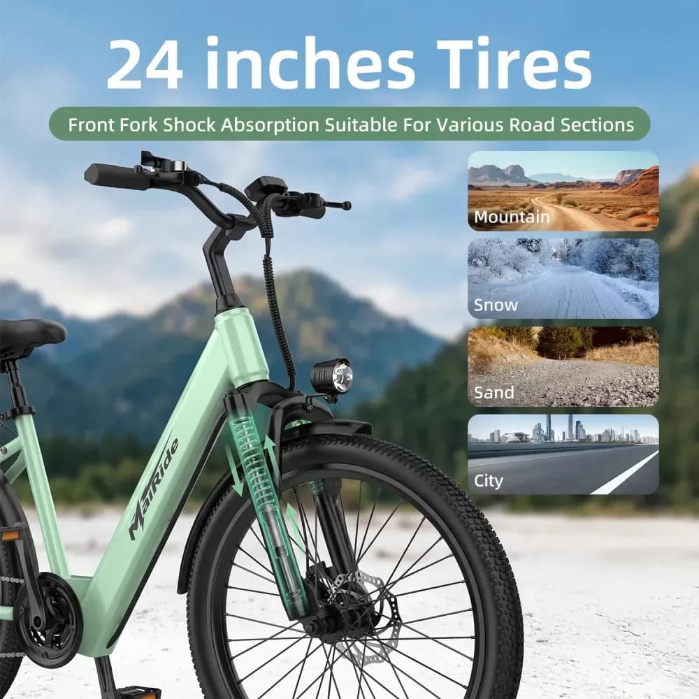 Vélo électrique urbain SU7 24 pouces, autonomie 60 km – photo 4