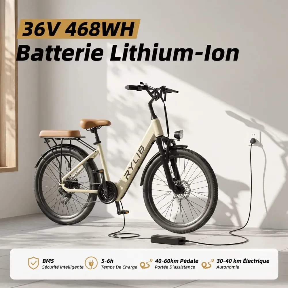 Vélo électrique de ville SU7 24 pouces, 7 vitesses – photo 3