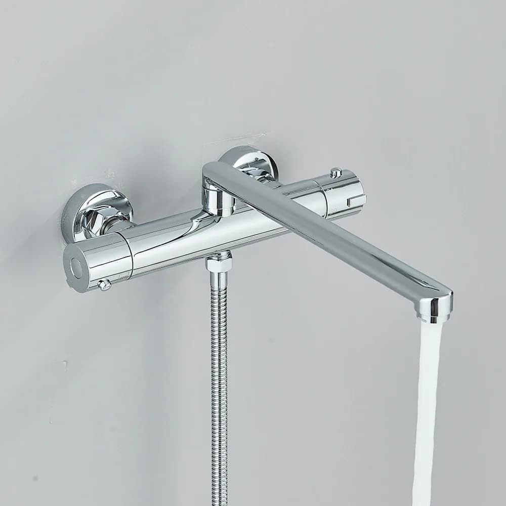 Mitigeur de douche thermostatique mural en laiton – photo 2