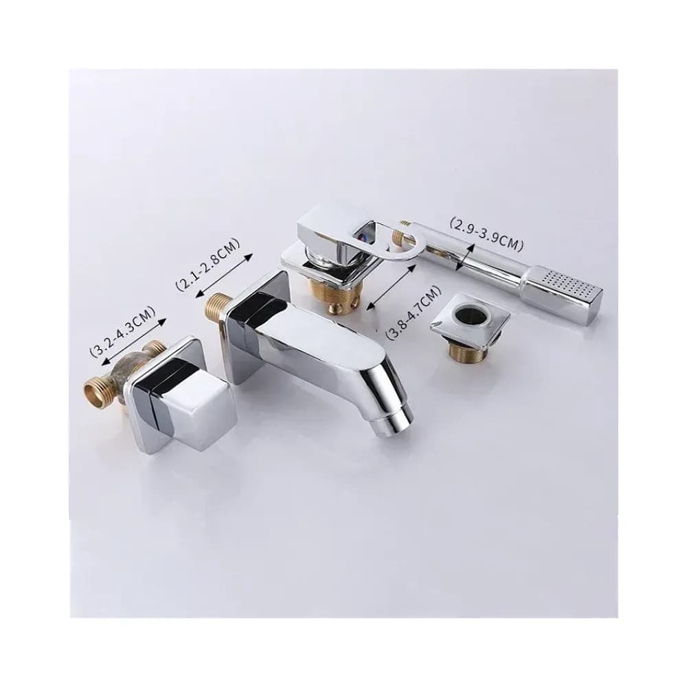 Robinet de baignoire avec douchette extractible, 4 pièces – photo 6