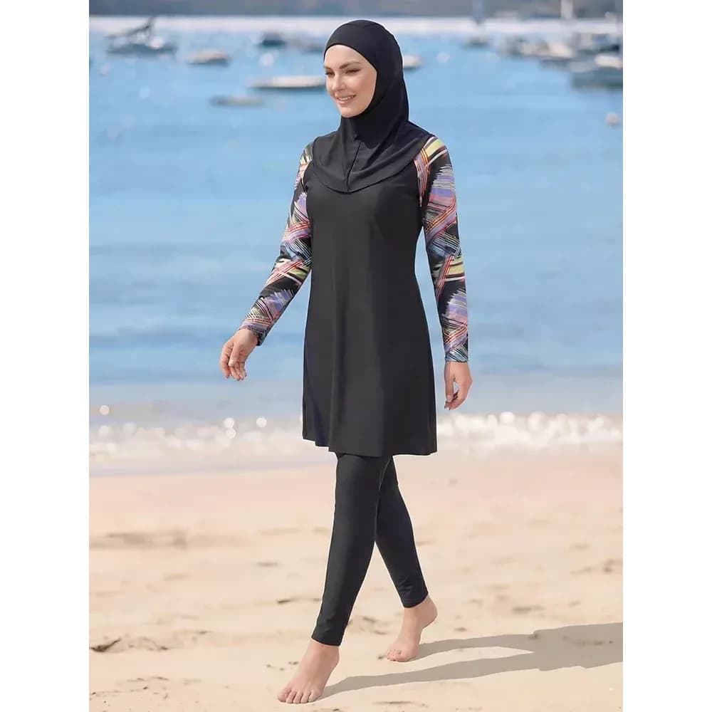 Lot de 3 burkinis anti-UV à manches longues – photo 2