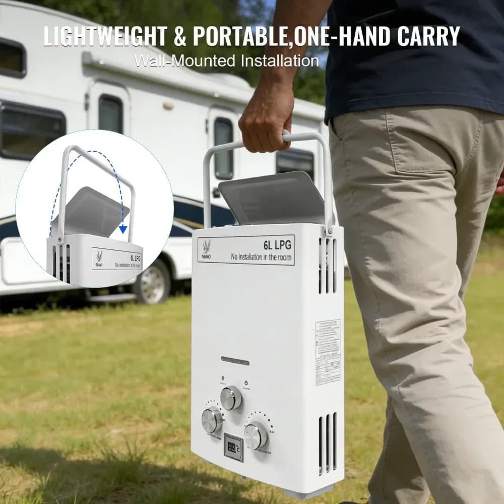 Chauffe-eau à gaz portable SIHAO 6 L pour le camping – photo 5
