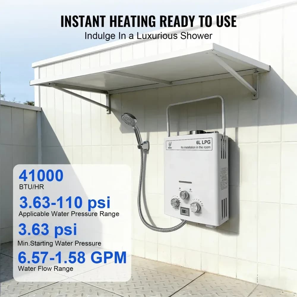 Chauffe-eau à gaz portable SIHAO 6 L pour le camping – photo 4