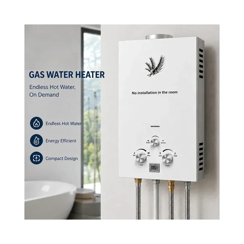 Chauffe-eau instantané au gaz propane / butane, 6 à 18 L, écran LED – photo 2