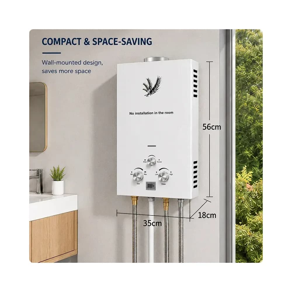 Chauffe-eau instantané au gaz propane / butane, 6 à 18 L, écran LED – photo 5