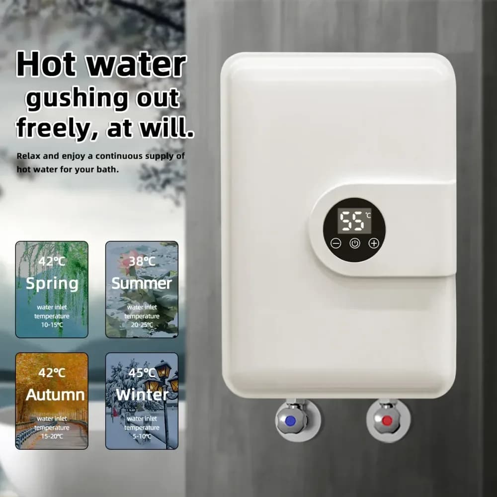 Chauffe-eau électrique instantané mural pour douche et cuisine – photo 5