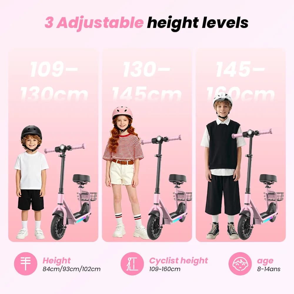 Trottinette électrique enfant iScooter IK7 250W avec siège – photo 5