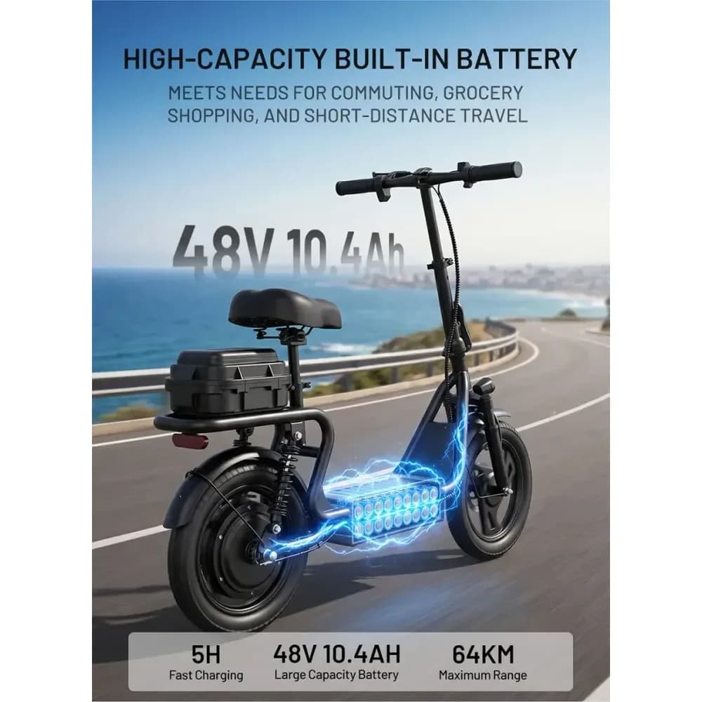 Trottinette électrique HEADER H1L 500W avec siège et panier – photo 6