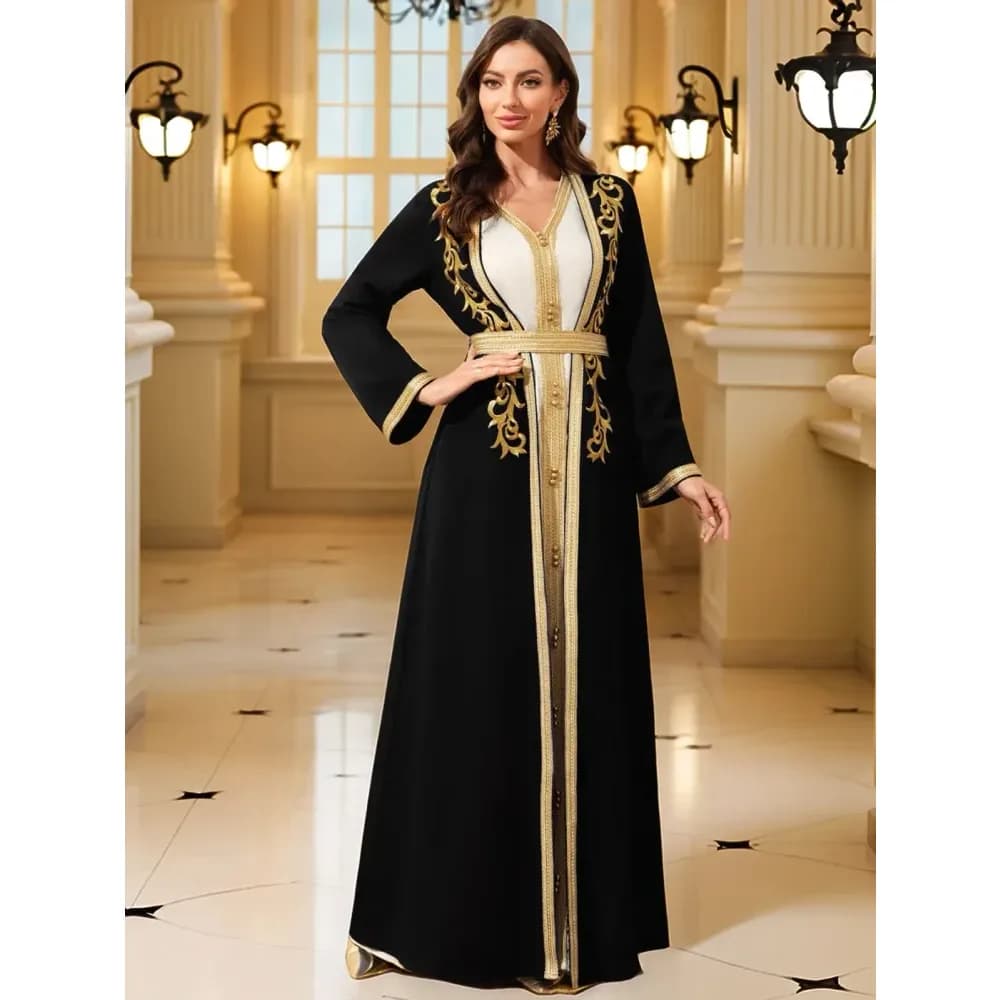 Caftan marocain brodé or pour femme – photo 5