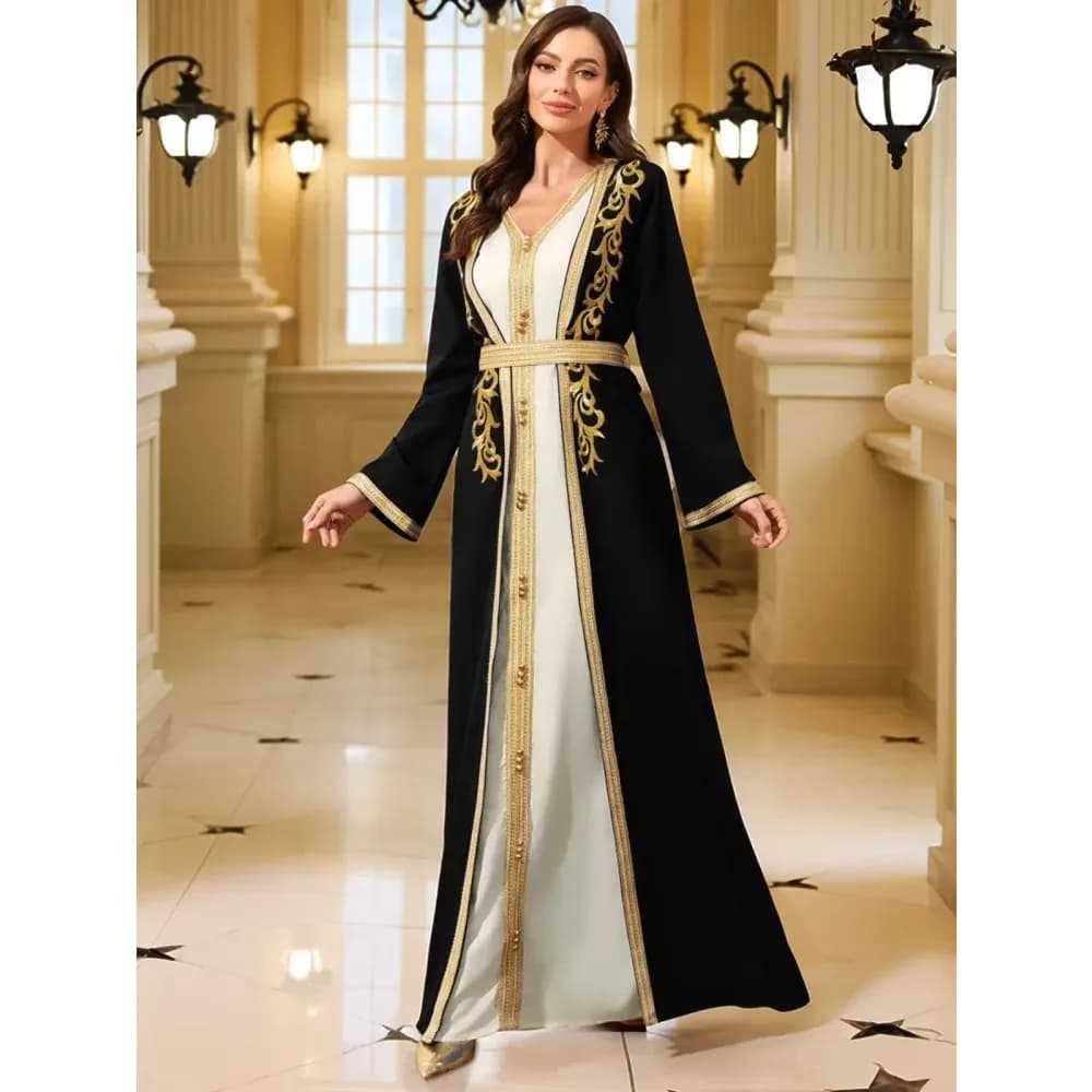 Caftan marocain brodé or pour femme – photo 4