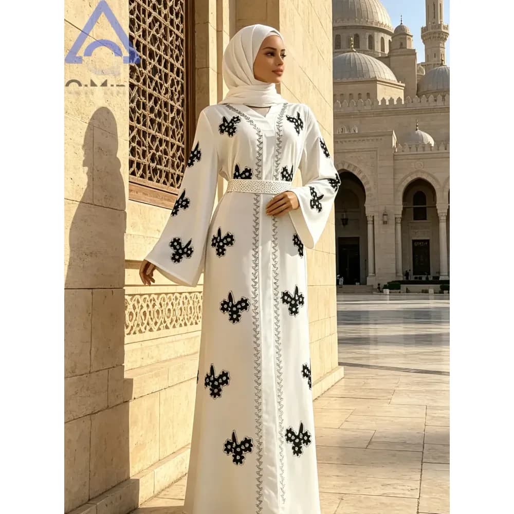 Abaya de soirée avec hijab, style Dubaï – photo 2