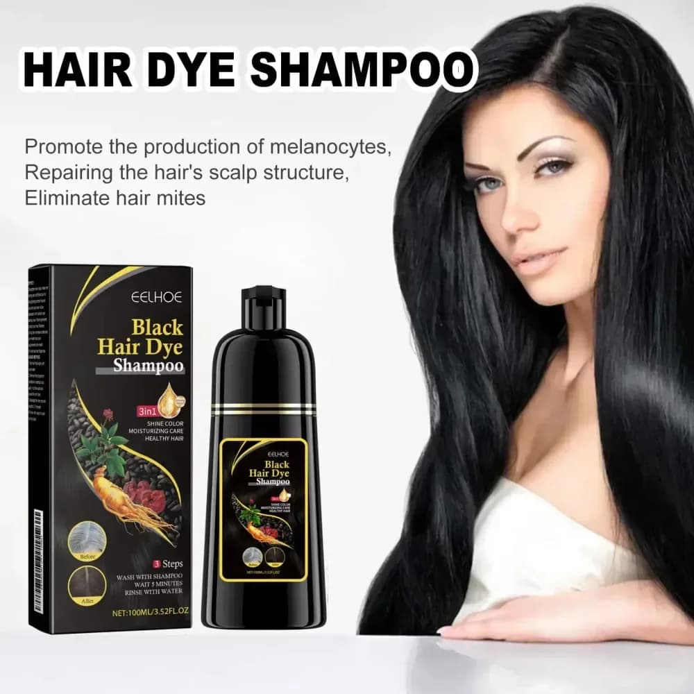 Shampooing colorant noir EELHOE 3 en 1 aux plantes – photo 4